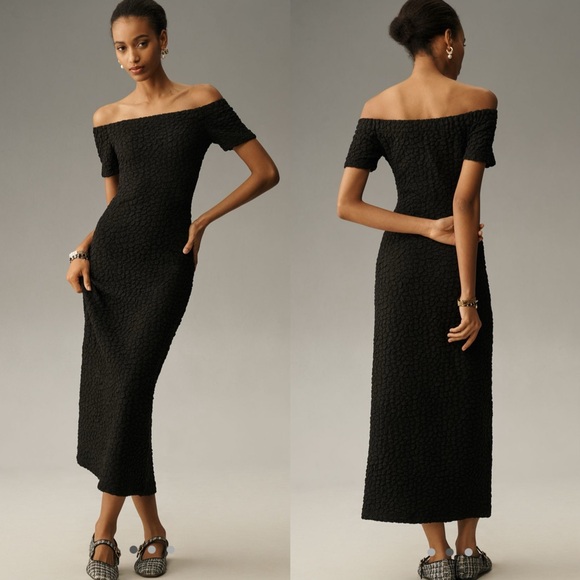 English Factory Dresses & Skirts - English factory off the shoulder textured midi dress